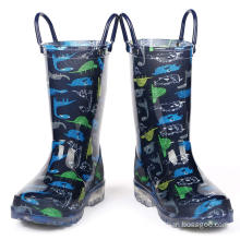 2020 New Fashion Waterproof Durable Pvc Material Rain Boots  Anti for Rain Easy-on Handles Shoes for Boys